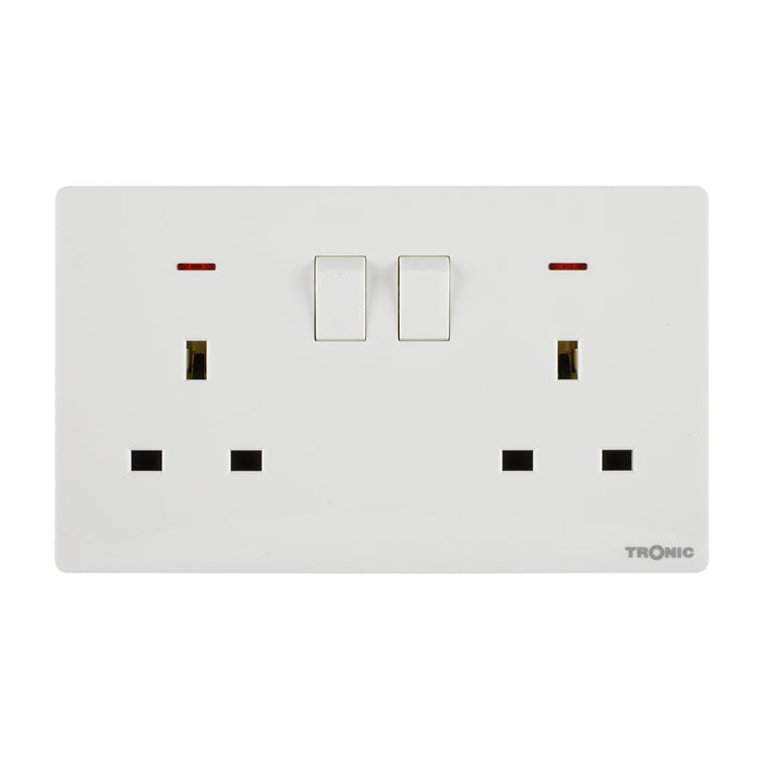 Tronic Twin Switch Socket with Neon - Image 4