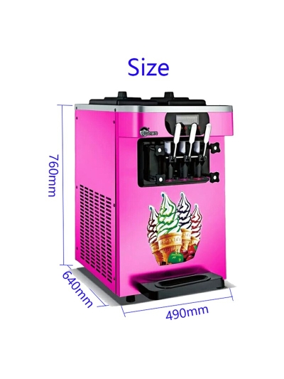 Generic Commercial Table Top Soft Serve Ice Cream Machine with 3 Dispensers 20L/H