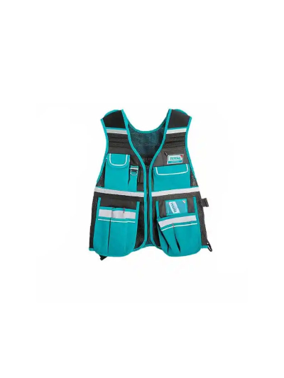 Total Tool Vest with 12 Pockets and 1 Hammer Holder Empty TTVT1601
