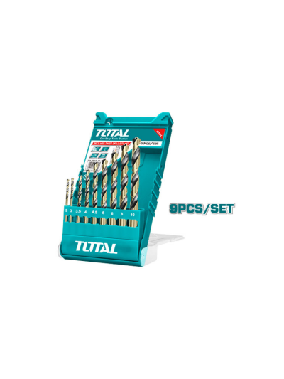 Total Drill Bit Set HSS Twisted Pack of 9 TACSD0095