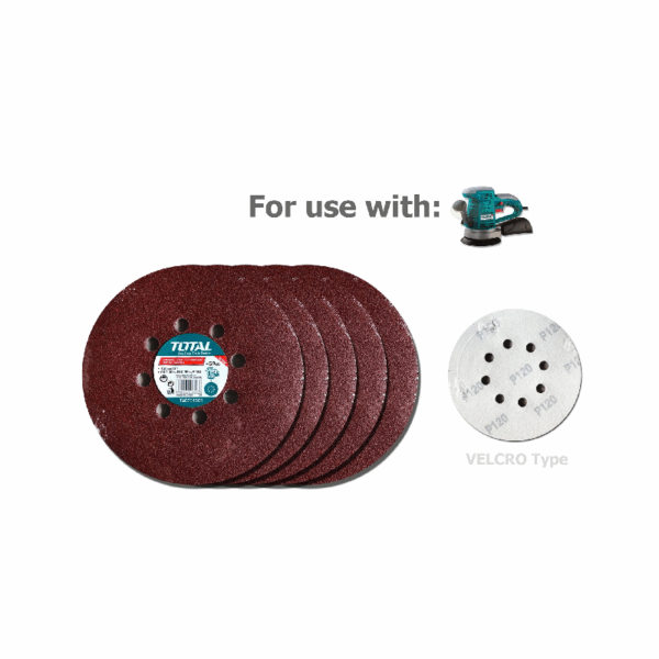 Total Sand Paper For Random Orbit Sander 150mm 5pcs TAC731501 - Image 3