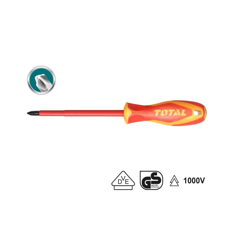 Total Screw Driver PH0 x 60 Insulated THTISPH060 - Image 2
