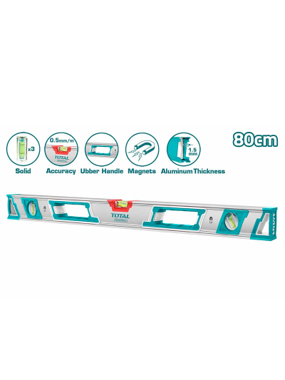 Total Spirit Level with Powerful Magnets 80cm TMT28086M