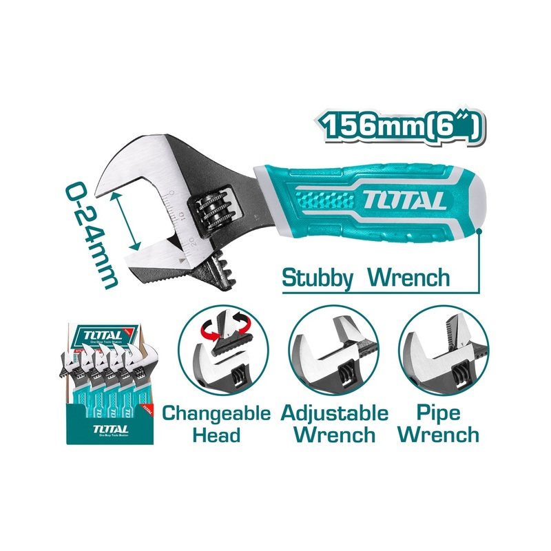 Total Adjustable Wrench 6" 2 in 1 THT1016S - Image 7