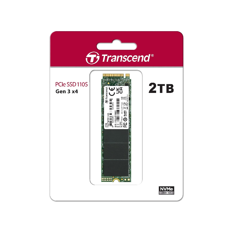 Transcend Internal PCIe SSD 2TB, Up to 2,500MB/s Speed, M.2 SSD (2280), NVMe Standard, Gen3 x4 3D TLC, 3D NAND Flash, Unmatched Reliability TS2TMTE110S - Image 4