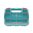 Total Empty Tool Box Plastic Organizer 37 x 29.6 x 6.5cm with Built in Carry Handle and Latch for Easy Transport, Removable Dividers TPBX1151