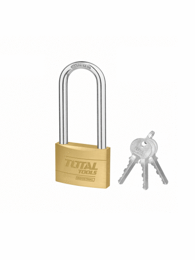 Total Brass Padlocks Heavy Duty Long Shackle 20mm, Solid Brass Cylinder with Pins, 3pcs Brass Keys TLK32202L