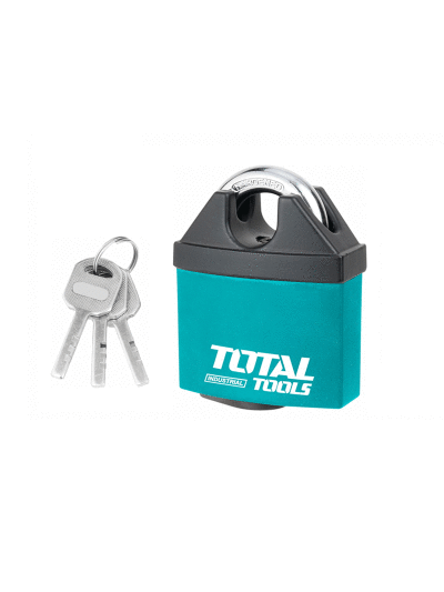 Total Weatherproof Iron Padlock 65mm Nylon Coated with 3 Brass Keys TBLK38651