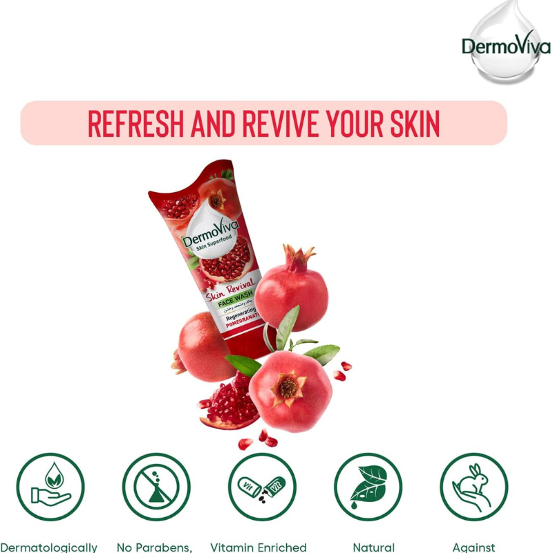 Dermoviva Face Wash Skin Revival Pomegranate 150ml - Image 5