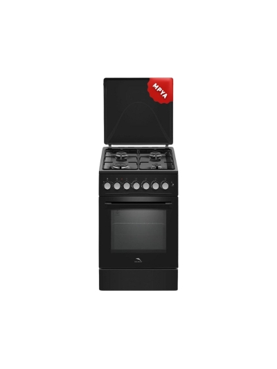 Dolphin Free Standing Cooking Range 50x50, 4 Gas Burners, Electric Oven, Black FS05050B-4G/E