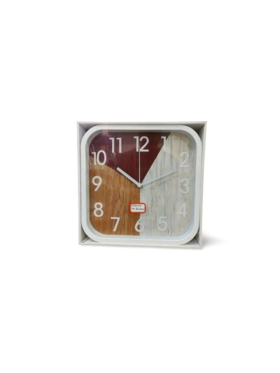 Generic High Quality Fashionable/Elegant Design Medium Size Battery Operated Square Shaped Analog Silent Quartz Wall Clock White Outer Rim