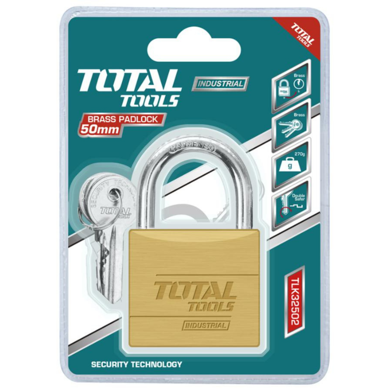 Total Brass Padlock 50mm Heavy Duty TLK32502 - Image 2
