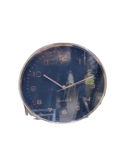 Generic High Quality Fashionable/Elegant Simple Design Medium Size Battery Operated Round Shaped Analog Silent Quartz Wall Clock Black/Bronze N78626