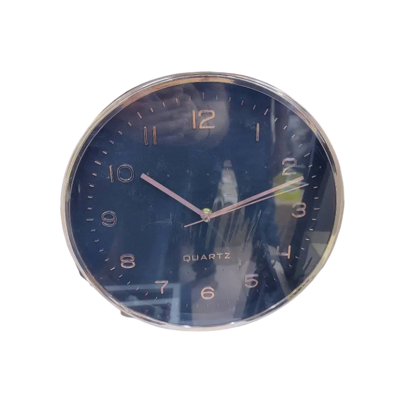Generic High Quality Fashionable/Elegant Simple Design Medium Size Battery Operated Round Shaped Analog Silent Quartz Wall Clock Black/Bronze N78626 - Image 2