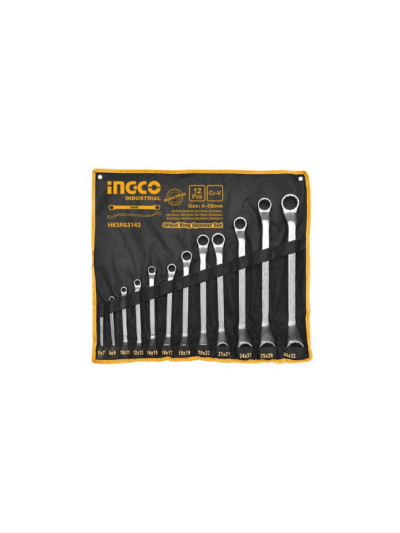 Ingco Offset Ring Spanner Set Pack of 12 HKSPA3142