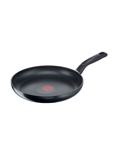 Tefal Total Induction Frypan 28cm Non Stick Thermo Signal Titanium Partials 100% Safe Frying Pan Black Aluminium G1520644