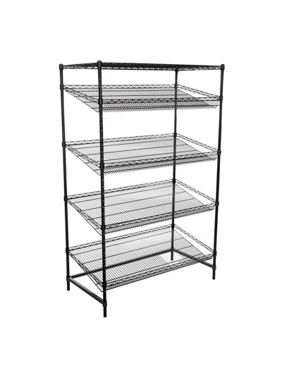Generic Commercial Food Selling Wire Rack 5 Tier Black