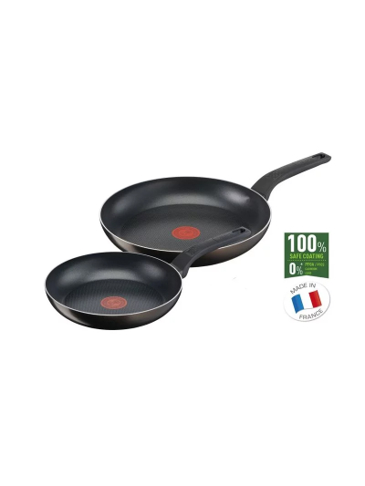 Tefal Extra Cook & Clean Frypan 24CM & 28CM Titanium Non Stick Thermo Signal 100% Safe B5549053