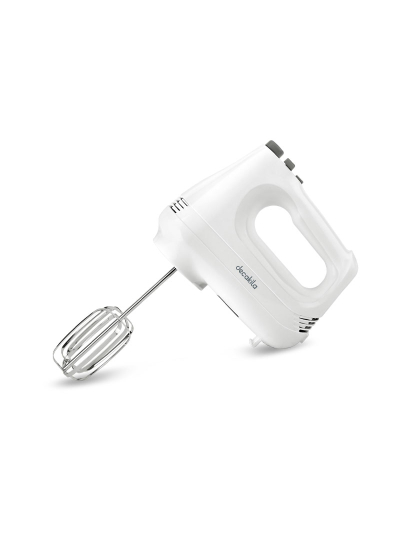 Decakila Hand Mixer 200W 6 Speed With Turbo White Steel Beaters & Hook With Speed Control Knead or Beat & Mix KEMX001W