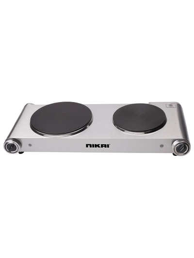 Nikai Double Hot Plate - Twin Cooktop 2500W Power Adjustable Thermostat Overheat Pro