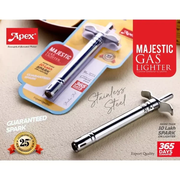 Apex Majestic Gas Lighter Stainless Steel Material Soft Touch 451282 - Image 5