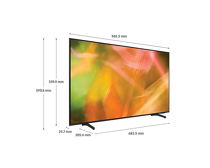 Samsung 43" LED 4K Crystal UHD Smart TV, Air Slim Design, Game Mode, Ambient Mode, Q-Symphony 43AU8000