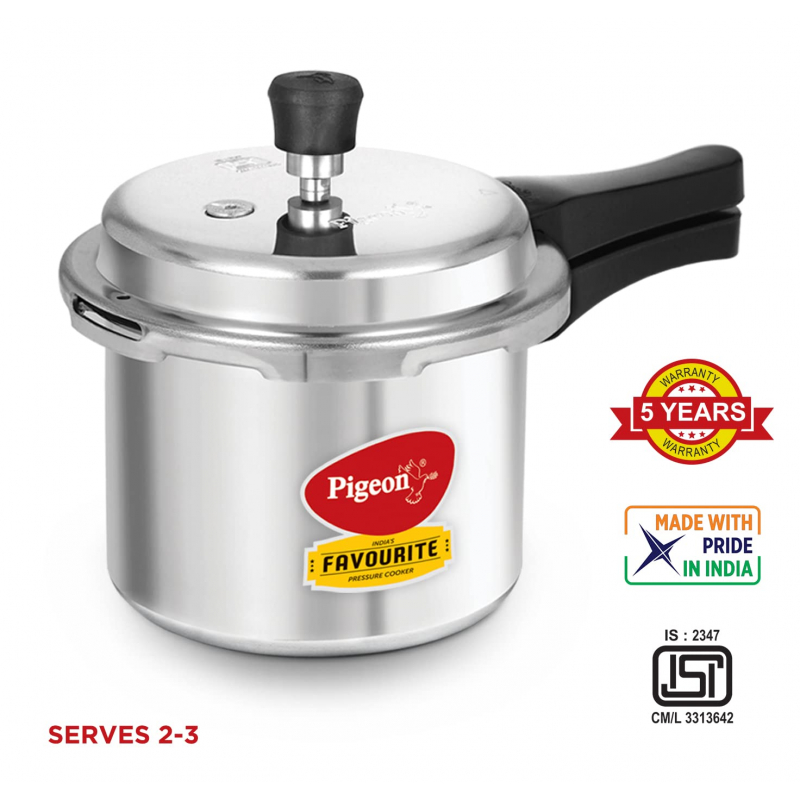 Pigeon Pressure Cooker 3L Deluxe Aluminium Outer Lid Gas Stove Compatible Ergonomically Designed Handle PP3 - Image 9