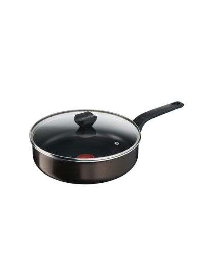 Tefal Easy Cook Sautepan 26CM + Lid Suitable for All Heat Sources Except Induction Non-Stick Coating Made in France B5543302