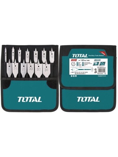 Total Drill Bit Set Flat Wood 13pcs TACSD70131