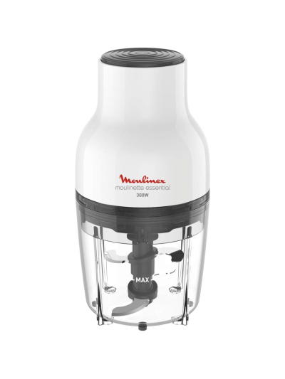 Moulinex Moulinette Essential Chopper 300W, 400ml Bowl with 4 Blades for Effortless Mincing, Chopping and Mixing DJ520127