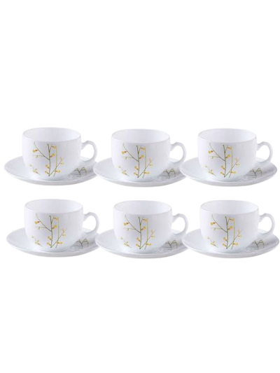 La Opala Cup & Saucer 6pcs Set Citron Weave 220ml LW022