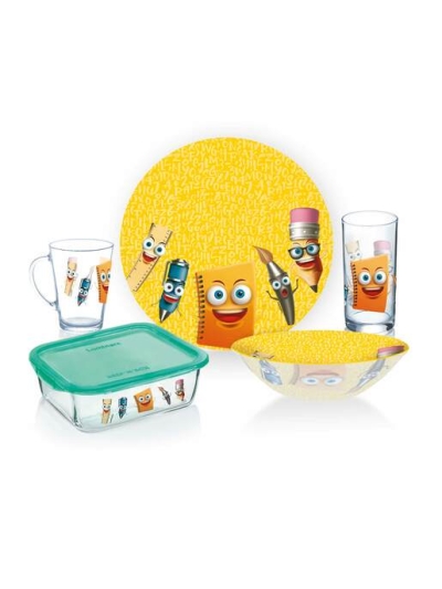 Luminarc Kids Glass Dinner Set Super Hero Junior 5pcs P7866