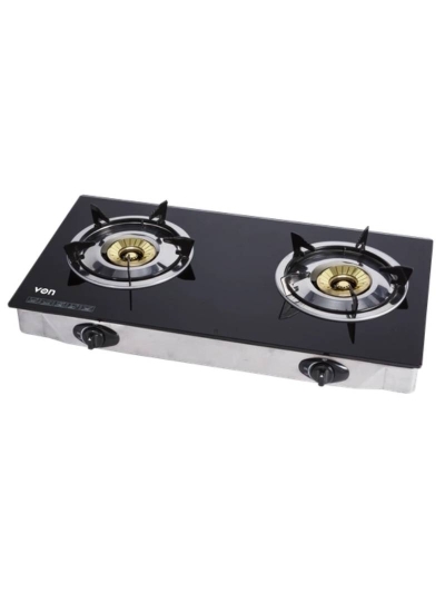 Von Table Top 2 Brass Burner, Glass VCT2BWGG