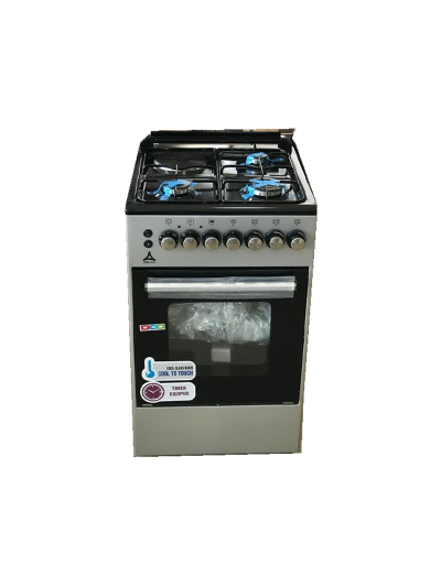 Delta Cooker 50x55cm Electric Oven 3 Gas 1 Electric Silver DGC-5031