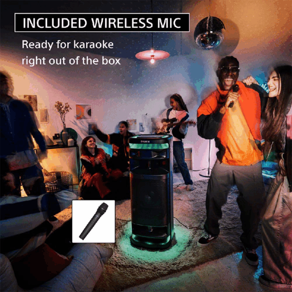 Sony Bluetooth Party Speaker ULT Tower 10 with ULT Button, Powerfull Bass,25hrs Backup, IP67 Rating, Sound & Party Lights, Wireless Mic for Karaoke,Touch Panel SRS-ULT1000 - Image 9