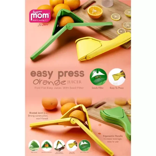 Supermom Easy Press Orange Juicer Strong Plastic Material Ergonomic Handle 574024 - Image 2