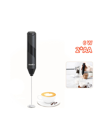 Decakila Milk Frother Handheld Battery Operated AA 1 Button Easy to Start Mini Whisker Foam Maker KMCF035B