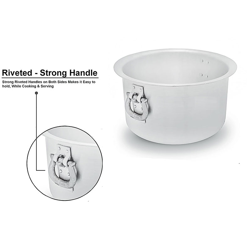 Nadstar Aluminium Sufuria 380L with Lid & Handle 46KG Gauge 5G 5.40MM Aluminium Tapela Patila with Handles Commercial Tope No.74