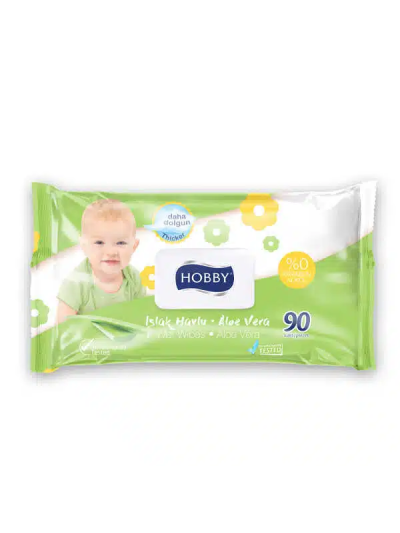 Hobby Wet Wipes With Cap Aloe Vera 90pcs (Pack of 3)
