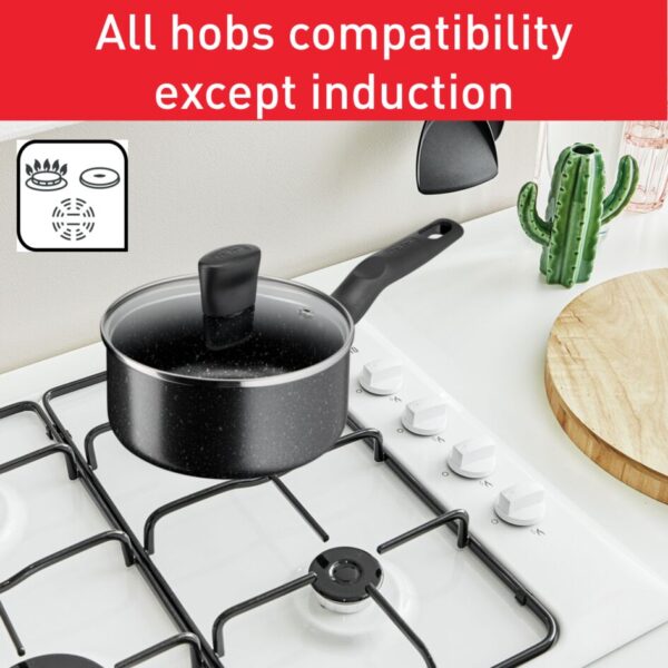 Tefal Dark Stone Cookware Set 11PCS Non Stick Thermo Signal 100% Safe Stewpots 22/24 CM + Lids Saucepan 18 CM Frypan 28 CM Wokpan 28 CM Spoon Ladle B491SB85 - Image 10