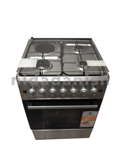Westpoint Cooker 60x60cm 3 Gas Burners 1 Electric Plate with Electric Oven Auto Ignition Inox WCER6631E0X