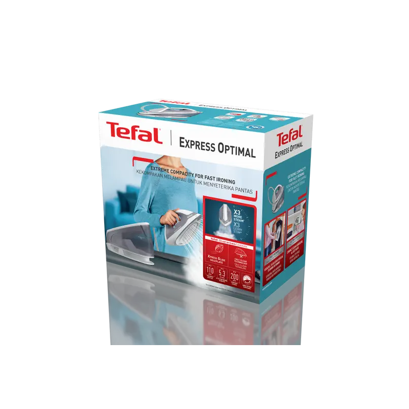 Tefal Express Optimal Steam Generator Iron 2200W with 1.2L Tank 1.6m Power Cord Ceramic Soleplate SV4111G0 - Image 3