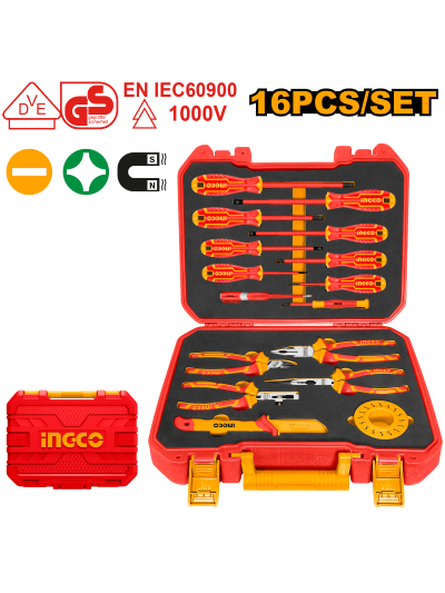 Ingco Box 16Pc Insulated Hand Tools Set HKITH1601