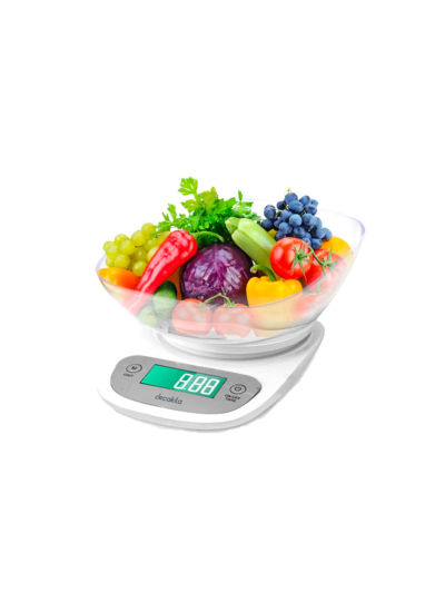 Decakila Kitchen Scale Bowl 2-5000G Digital Multifunction Food Scale Touch Button Ultra Slim with Large LCD Display KMTT092W