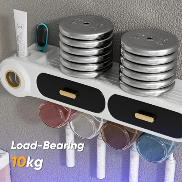 Generic Toothbrush Holder Set Toothbrush Storage Rack Automatic Toothpaste Squeezer Dispenser All-in-One Bathroom Accessories - Image 4