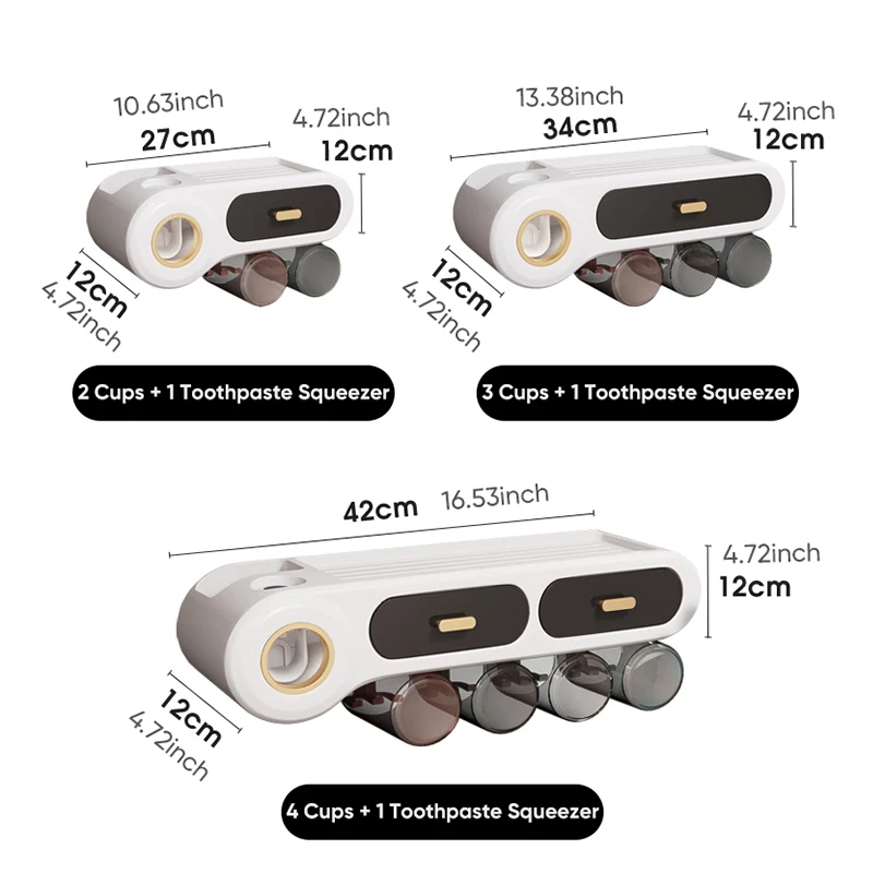 Generic Toothbrush Holder Set Toothbrush Storage Rack Automatic Toothpaste Squeezer Dispenser All-in-One Bathroom Accessories - Image 6
