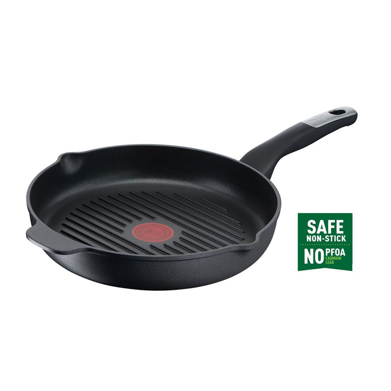 Tefal Unlimited Grill Pan 26x26CM Titanium Non Stick Anti Scratch Safe Non Stick G6 Unlimited Round Grillpan With Pouring Edge Frying Pan Black Cast Aluminum E2294074 - Image 5