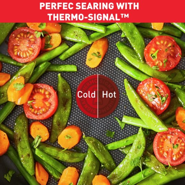 Tefal Dark Stone Cookware Set 11PCS Non Stick Thermo Signal 100% Safe Stewpots 22/24 CM + Lids Saucepan 18 CM Frypan 28 CM Wokpan 28 CM Spoon Ladle B491SB85 - Image 11