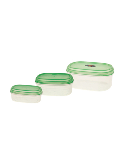 Cello Plastic Container Oval 165 x 125 x 75mm 3pc Set (Pack of 6)