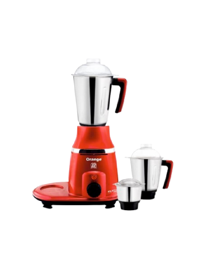Orange Mixer Grinder 550W with 3pcs Stainless Steel Jars FLATO